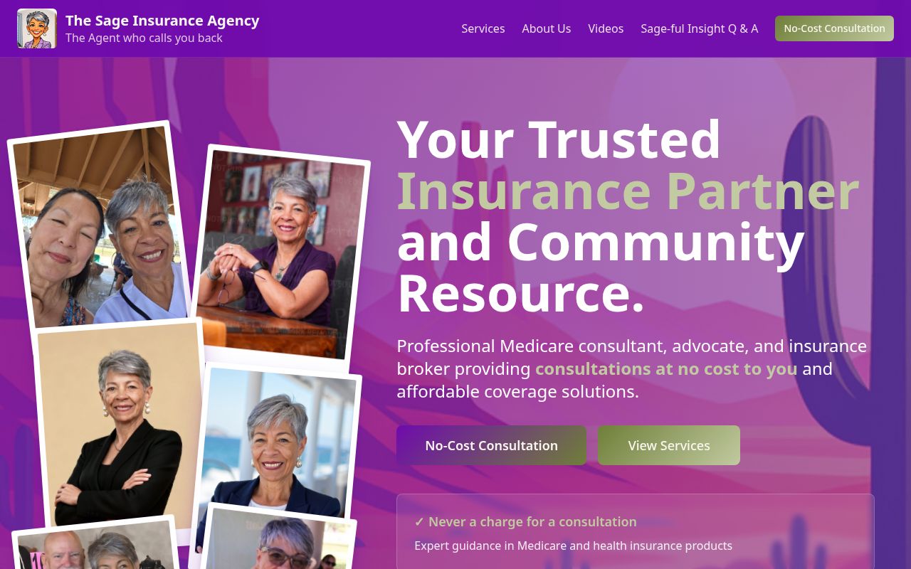 Sage Insurance AZ website homepage